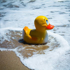 Jouet en caoutchouc naturel - Canard jaune (2 tailles)